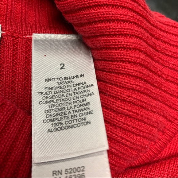 Villager Woman Cherry Red Cotton Turtleneck 2 - Picture 4 of 6